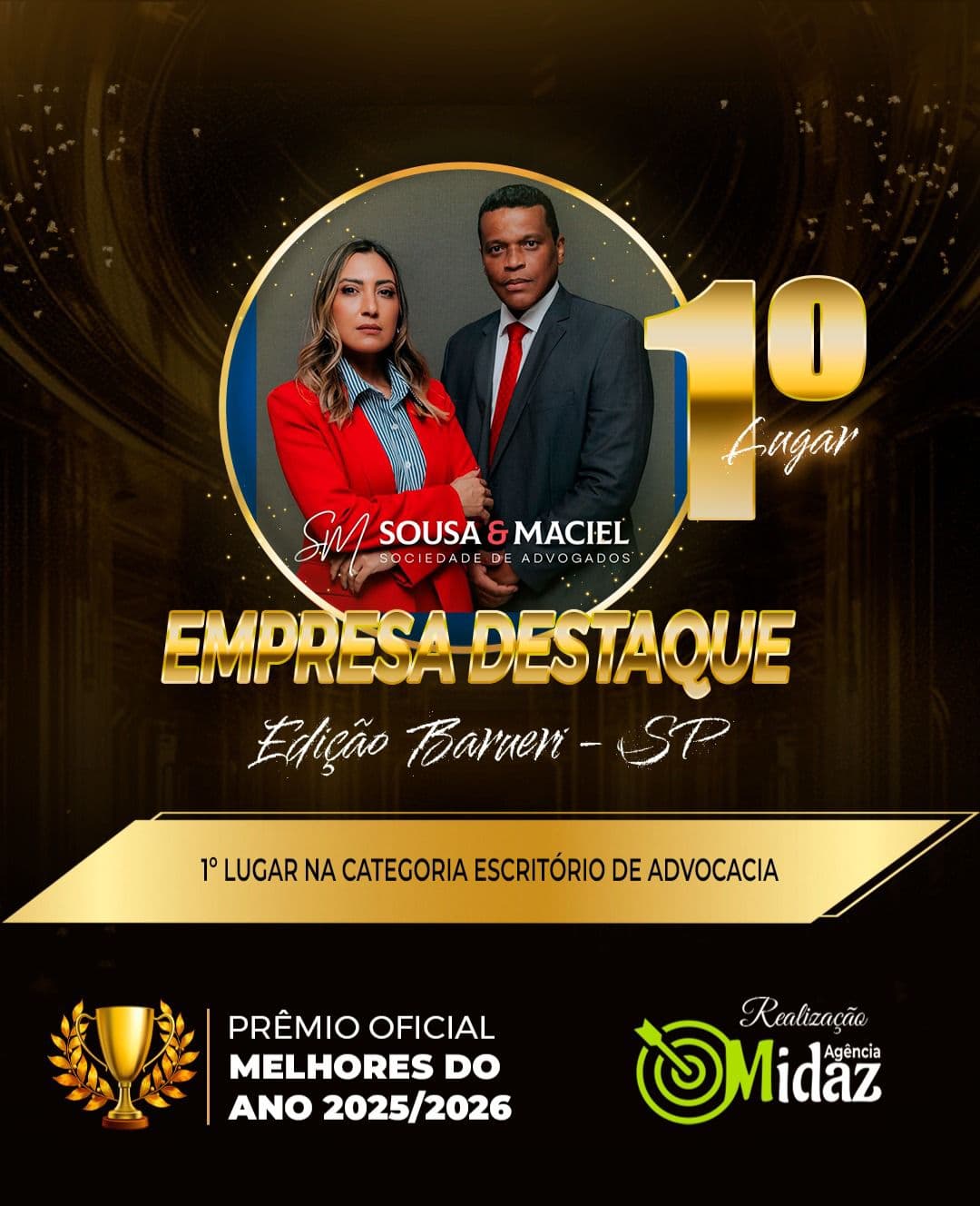 Sousa & Maciel — 1º Lugar Empresa Destaque, Edição Barueri/SP, Prêmio Melhores do Ano 2025/2026